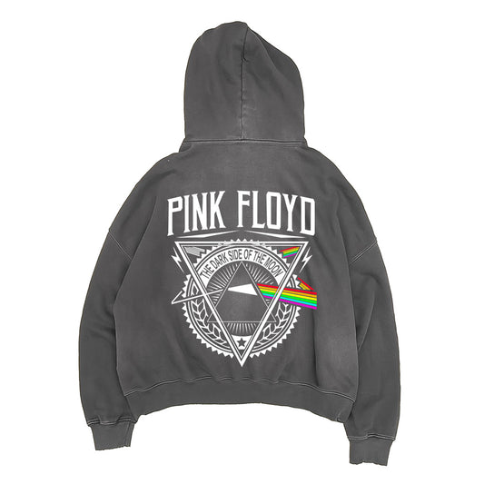 Pink Floyed washed Oversized Hoodie