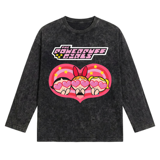 Powerpuff Girls Washed Oversized Long Sleeves