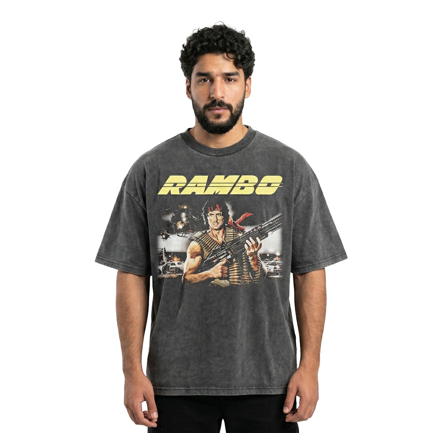 Rambo washed Oversized Tee's