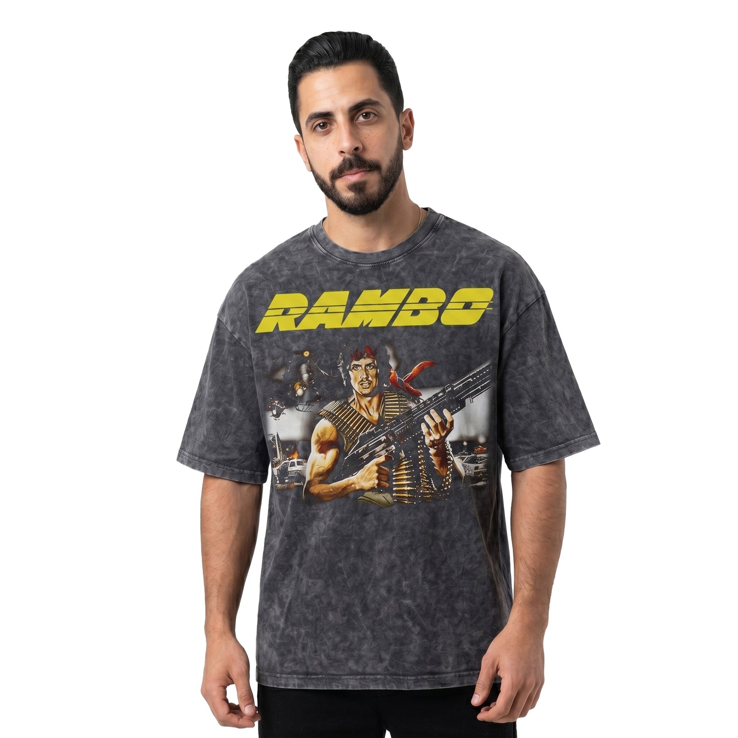 Rambo washed Oversized Tee's