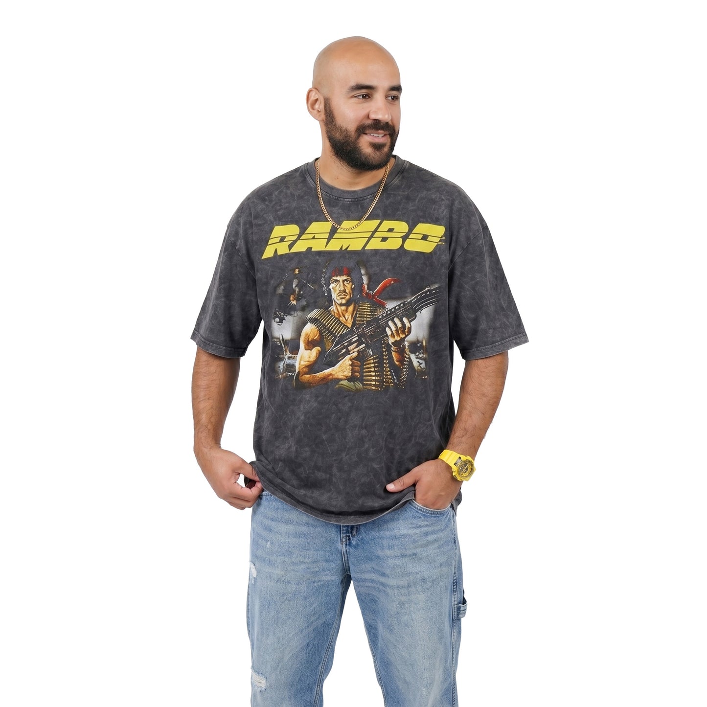 Rambo washed Oversized Tee's