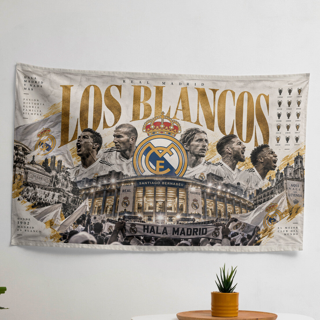 Real Madrid Los Blancos Velvet Tapestry
