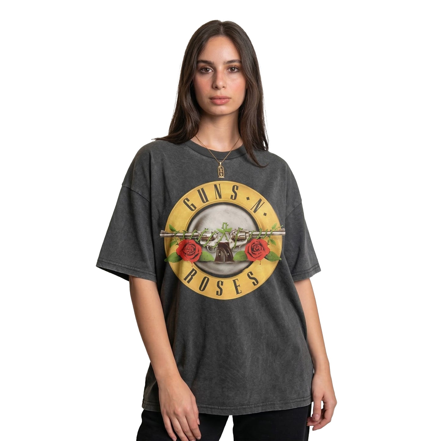 Guns n Roses Dark Grey Washed Oversized Tee's