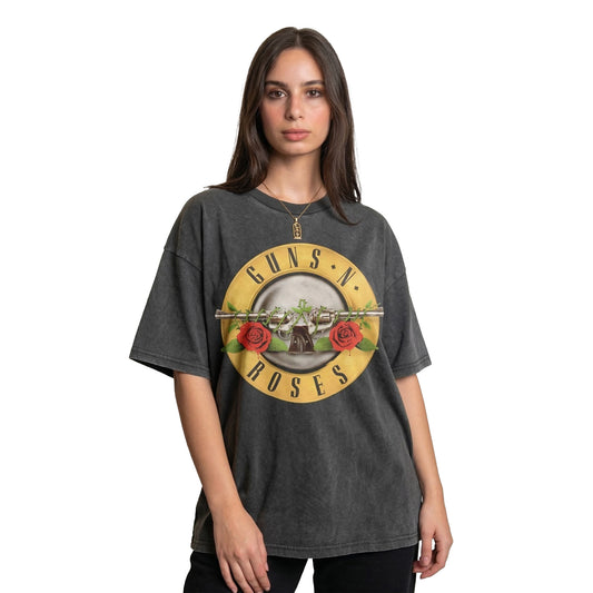Guns n Roses Dark Grey Washed Oversized Tee's