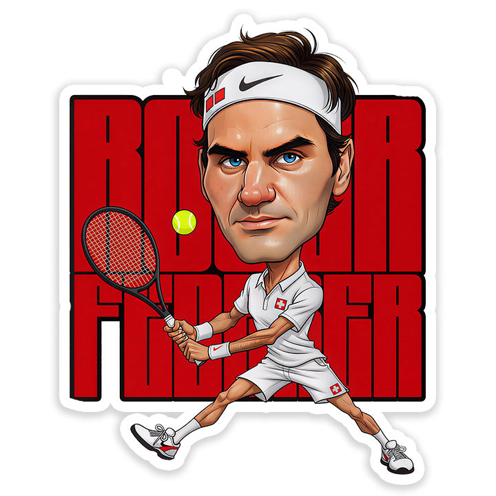 Roger Federer Cartoon Sticker