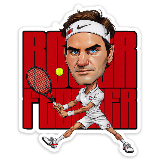 Roger Federer Cartoon Sticker