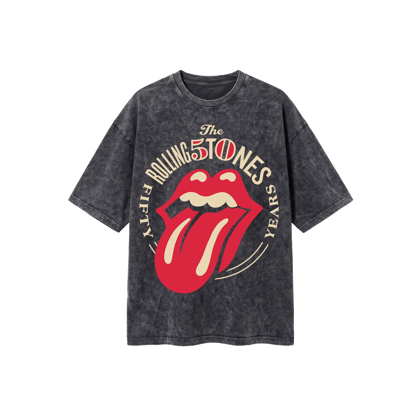 Rolling Stones 50 years Washed Oversized Tee's
