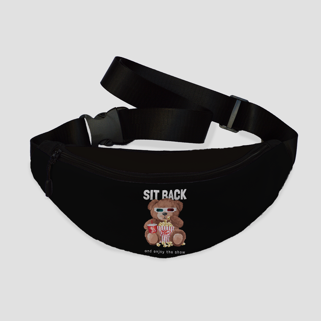 Sit Back Bear Fanny Pack black 