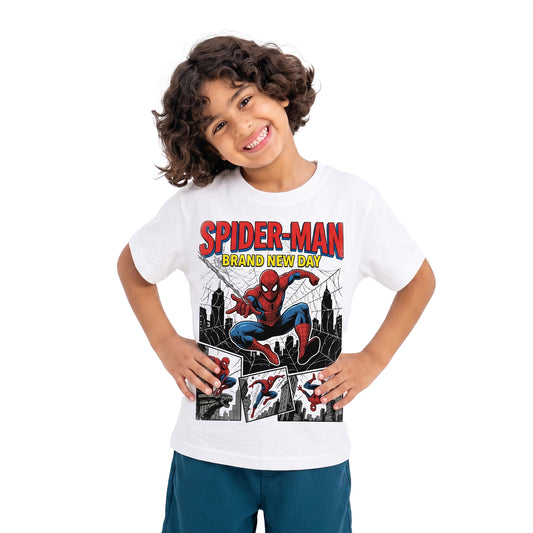 Spiderman White Kids Tee's