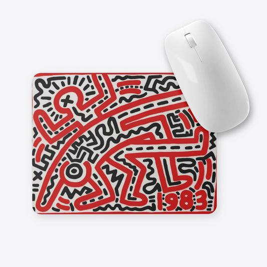 Keith Haring Style Pop Art Mouse Pad