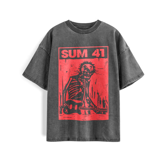 Sum 41 Grey Washed Oversized Tee's