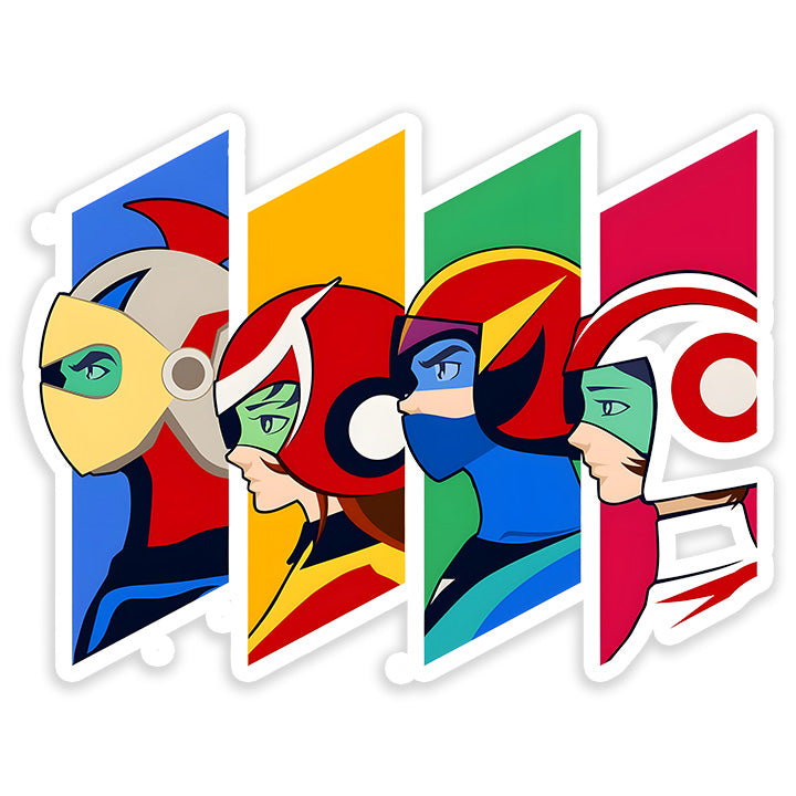The Grendizer Team Duke Fleed, Maria, Koji Kabuto, and Hikaru Sticker