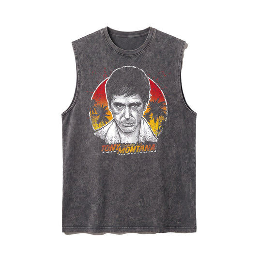 Tony Montana Washed Tank Top