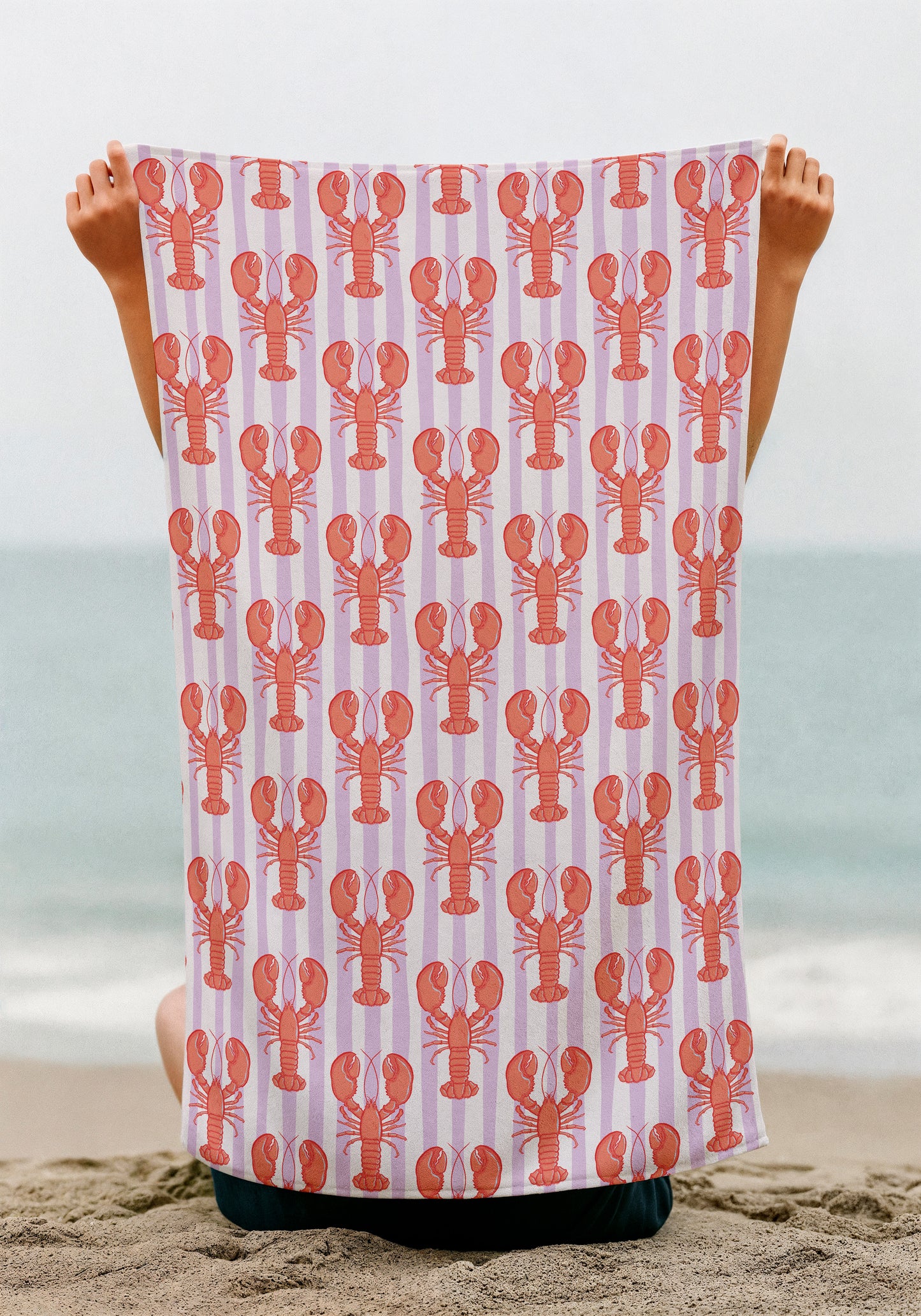 Lobster pattern towel