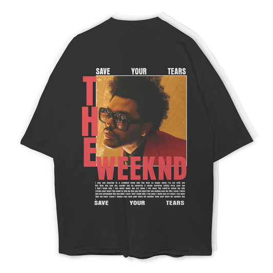 The Weeknd Black Oversized Tee's