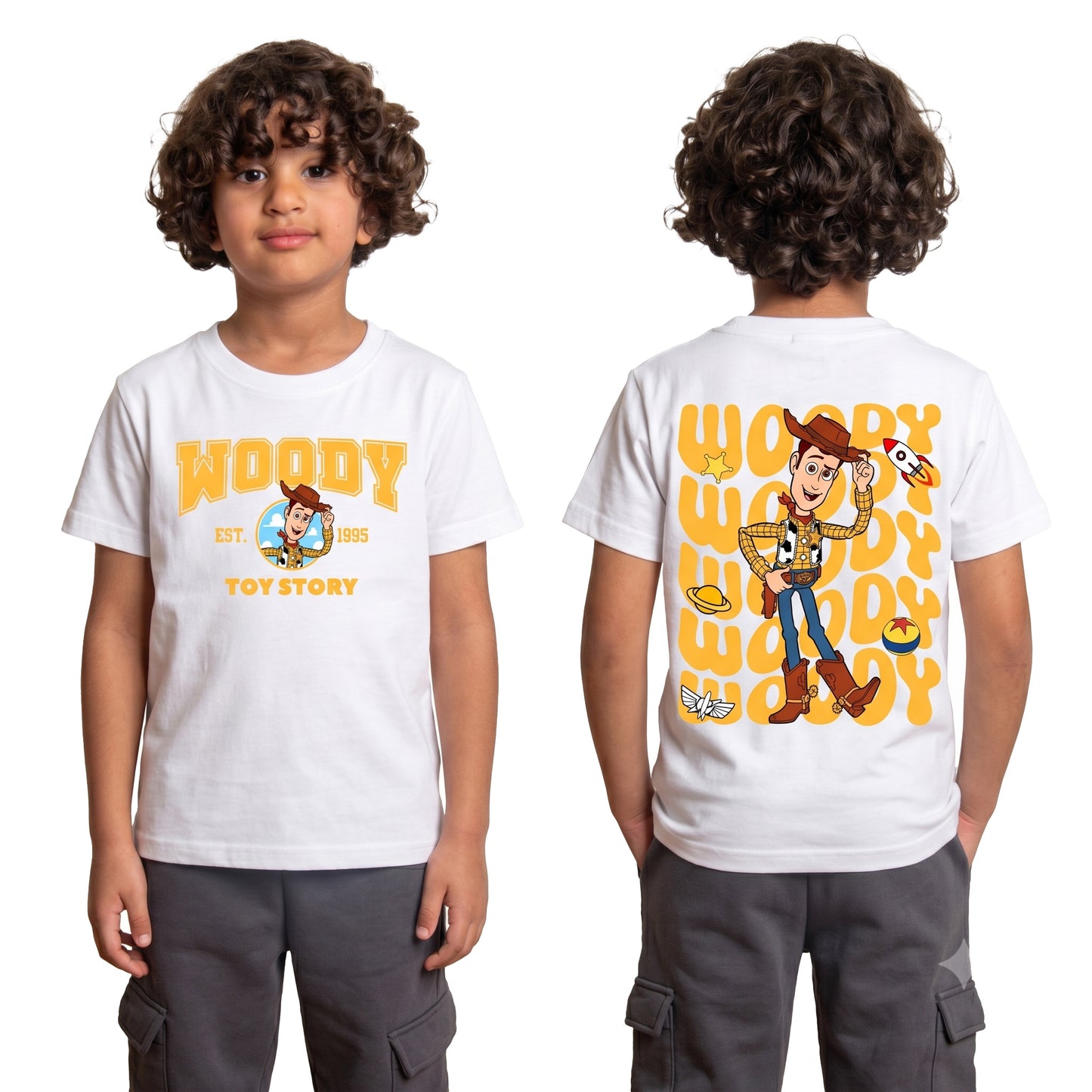 Woody Toy Story Black Kids Tee's