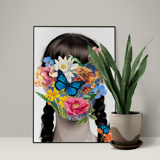 Flower woman portrait Poster