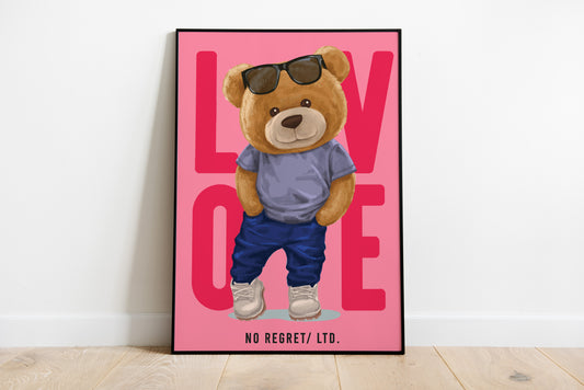 Love Bear Pink Poster