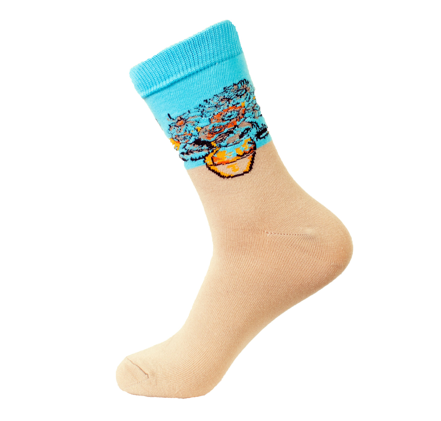 ank N Drip Van Gogh socks featuring the famous vase with flowers painting