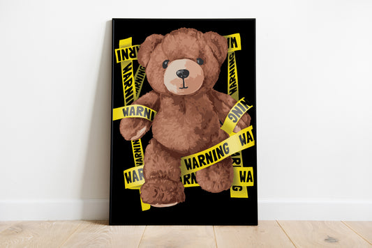 Warning Bear Poster