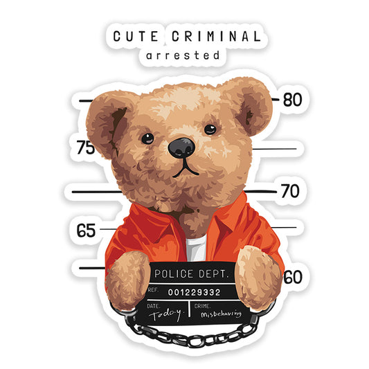arrested Bear sticker Dank n drip